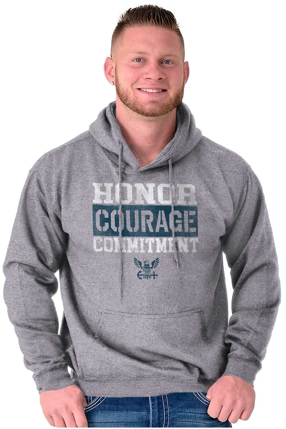 US Navy Honor Courage Commitment Unisex Plus Size Hoodie Brisco Brands 3X