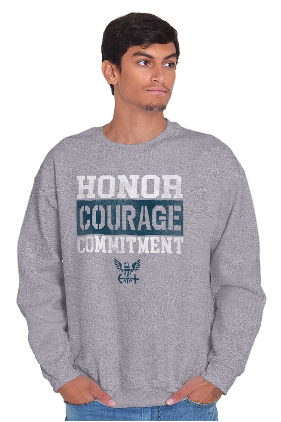US Navy Honor Courage Commitment Unisex Plus Size Sweatshirt Brisco Brands 3X