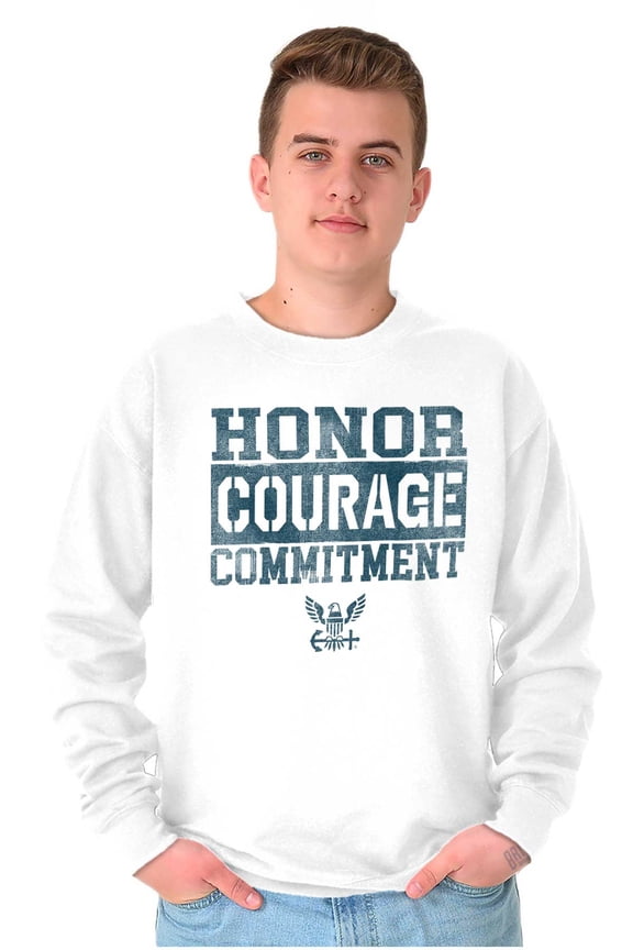 US Navy Honor Courage Commitment Unisex Plus Size Sweatshirt Brisco Brands 3X