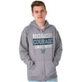 thumbnail image 1 of US Navy Honor Courage Commitment Unisex Plus Size Zip Hoodie Brisco Brands 2X, 1 of 5