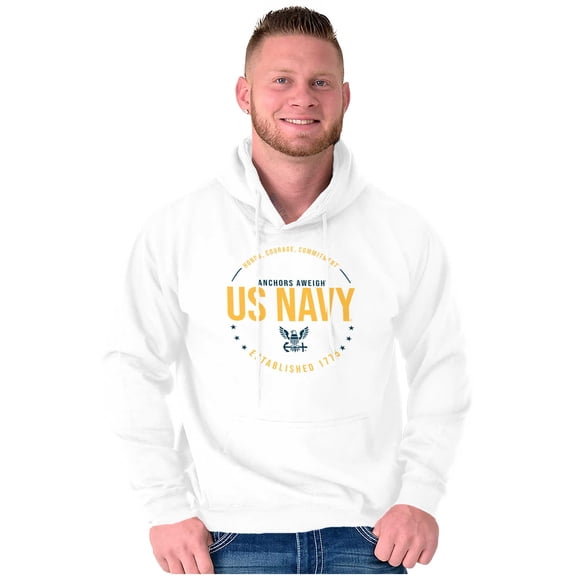 US Navy Logo Anchors Aweigh Est 1775 Hoodie Sweatshirt Women Men Brisco Brands X