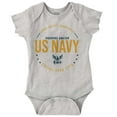 thumbnail image 1 of US Navy Logo Anchors Aweigh Est 1775 Romper Boys or Girls Infant Baby Brisco Brands 12M, 1 of 6