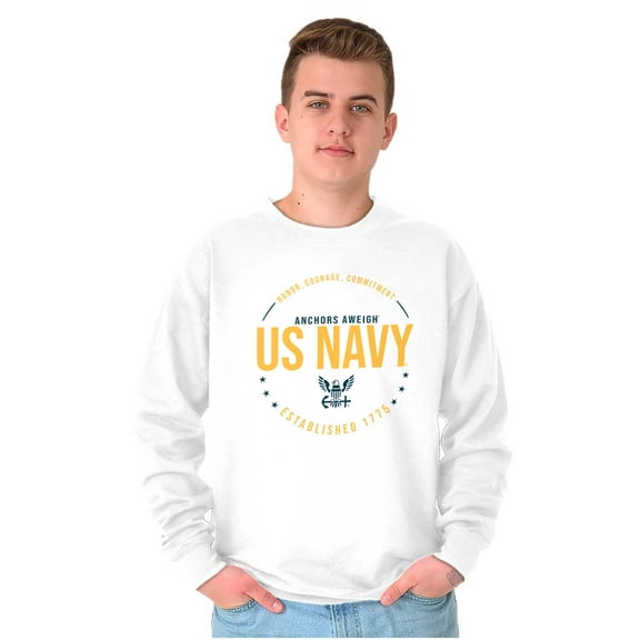 US Navy Logo Anchors Aweigh Est 1775 Unisex Plus Size Sweatshirt Brisco Brands 2X