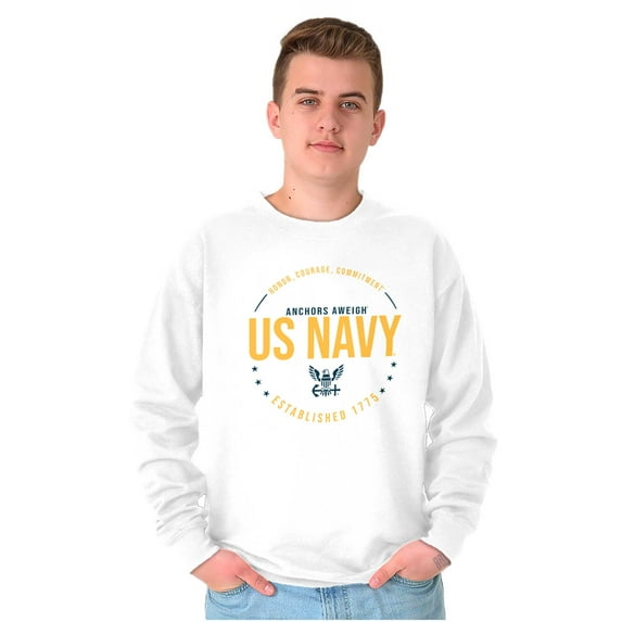 US Navy Logo Anchors Aweigh Est 1775 Unisex Plus Size Sweatshirt Brisco Brands 5X