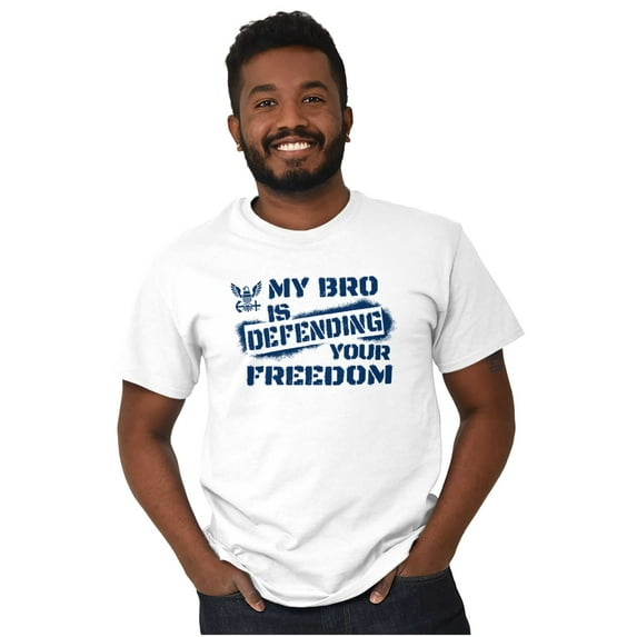 US Navy Logo Bro Defending Freedom Men's Graphic T Shirt Tees Brisco Brands M