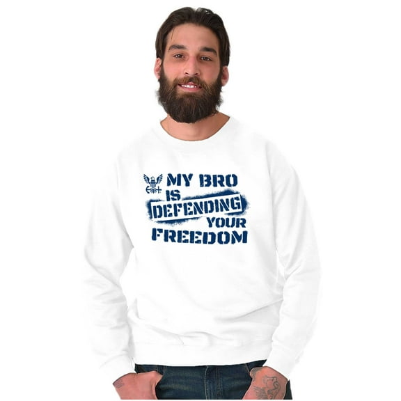 US Navy Logo Bro Defending Freedom Unisex Plus Size Sweatshirt Brisco Brands 2X