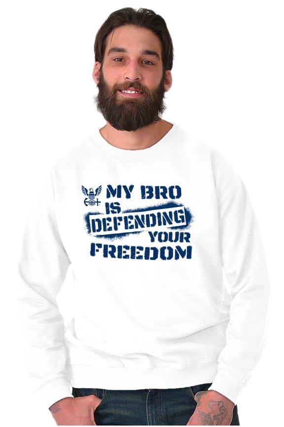 US Navy Logo Bro Defending Freedom Unisex Plus Size Sweatshirt Brisco Brands 2X