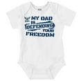 thumbnail image 1 of US Navy Logo Dad Defending Freedom Romper Boys or Girls Infant Baby Brisco Brands 18M, 1 of 6
