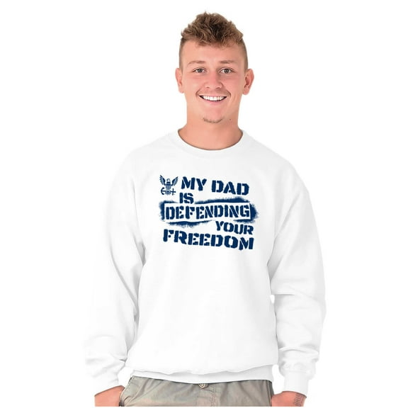 US Navy Logo Dad Defending Freedom Unisex Plus Size Sweatshirt Brisco Brands 4X