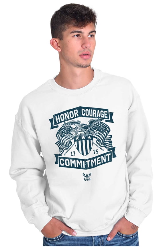 US Navy Logo Honor Courage Commitment Unisex Plus Size Sweatshirt Brisco Brands 2X
