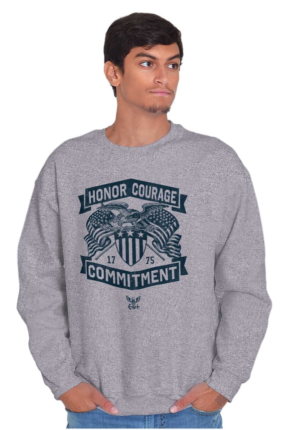 US Navy Logo Honor Courage Commitment Unisex Plus Size Sweatshirt Brisco Brands 2X