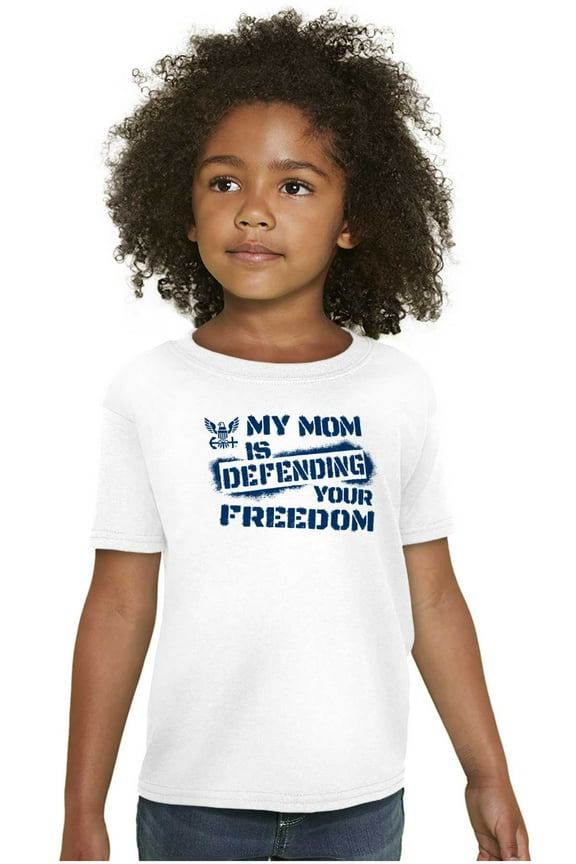 US Navy Logo Mom Defending Freedom Crewneck T Shirts Boy Girl Teen Brisco Brands X