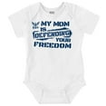 thumbnail image 1 of US Navy Logo Mom Defending Freedom Romper Boys or Girls Infant Baby Brisco Brands 18M, 1 of 6