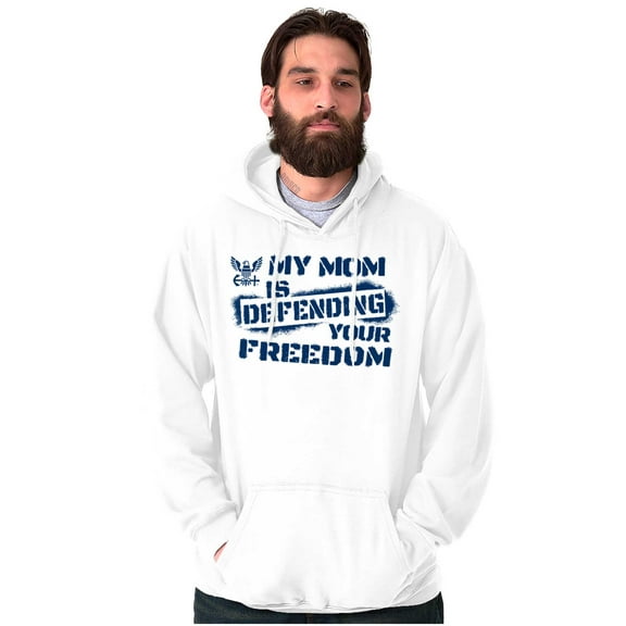 US Navy Logo Mom Defending Freedom Unisex Plus Size Hoodie Brisco Brands 5X