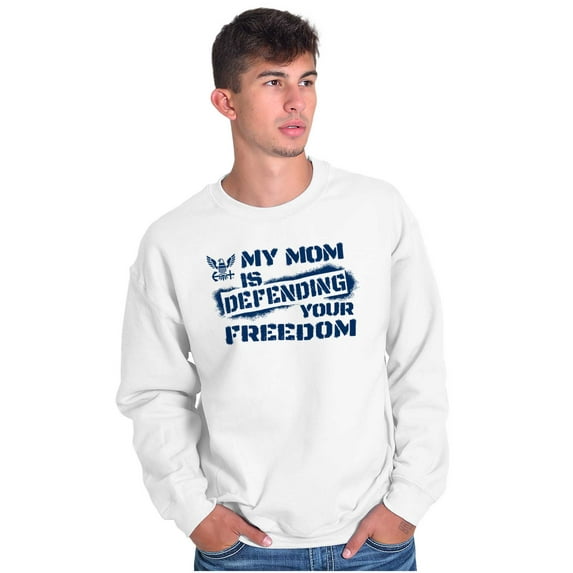 US Navy Logo Mom Defending Freedom Unisex Plus Fleece Graphic Sweatshirt Brisco Brands 2X