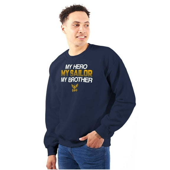 US Navy Logo My Brother Hero Sailor Unisex Plus Size Sweatshirt Brisco Brands 2X