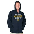 thumbnail image 1 of US Navy Logo My Sister Hero Sailor Unisex Plus Size Zip Hoodie Brisco Brands 5X, 1 of 5