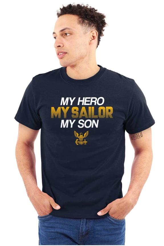 US Navy Logo My Son Hero Sailor Unisex Plus Size Graphic Tee Brisco Brands 5X