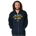 thumbnail image 1 of US Navy Logo My Wife Hero Sailor Men Big & Tall Zip Hoodie Brisco Brands 2X, 1 of 4