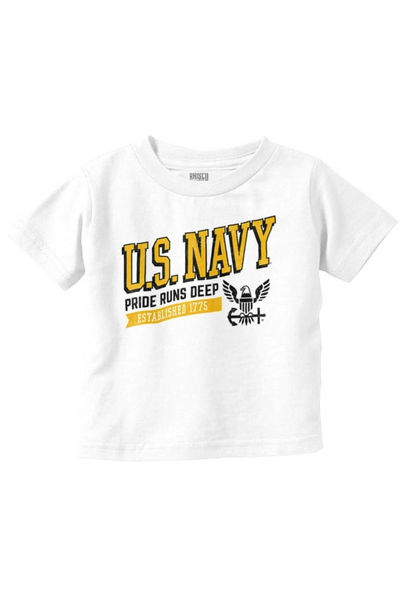 US Navy Logo Pride Runs Deep Est 1775 Toddler Boy Girl T Shirt Infant Toddler Brisco Brands 24M