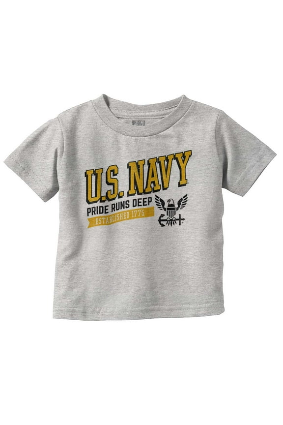 US Navy Logo Pride Runs Deep Est 1775 Toddler Boy Girl T Shirt Infant Toddler Brisco Brands 5T