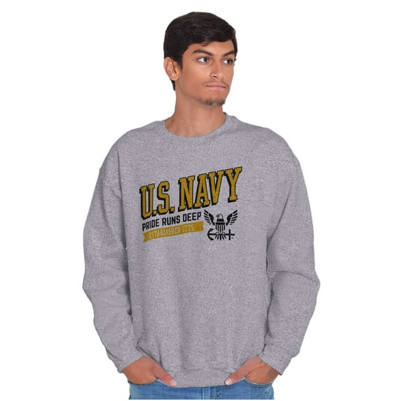 US Navy Logo Pride Runs Deep Est 1775 Unisex Plus Size Sweatshirt Brisco Brands 2X