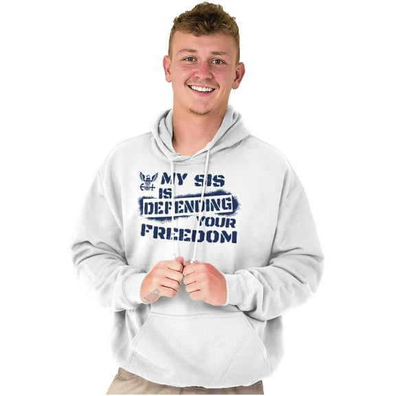 US Navy Logo Sister Defending Freedom Hoodie Sweatshirt Women Men Brisco Brands M