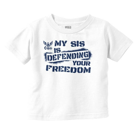 US Navy Logo Sister Defending Freedom Toddler Boy Girl T Shirt Infant Toddler Brisco Brands 4T