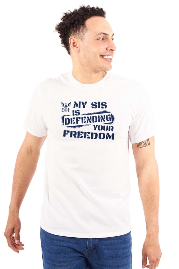 US Navy Logo Sister Defending Freedom Unisex Plus Size Graphic Tee Brisco Brands 2X
