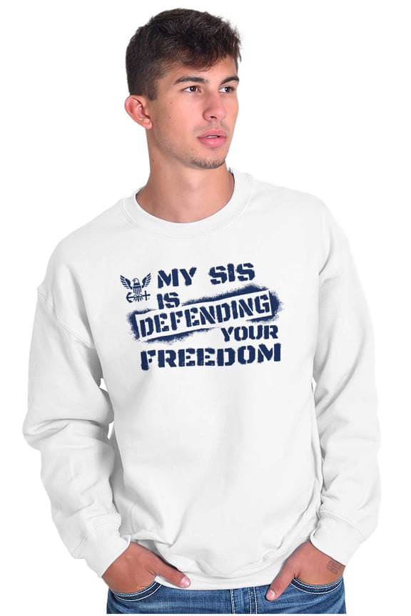 US Navy Logo Sister Defending Freedom Unisex Plus Size Sweatshirt Brisco Brands 3X