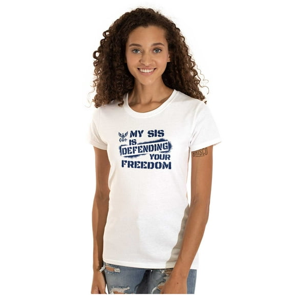 US Navy Logo Sister Defending Freedom Women's T Shirt Ladies Tee Brisco Brands M