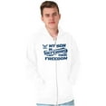 thumbnail image 1 of US Navy Logo Son Defending Freedom Unisex Plus Size Zip Hoodie Brisco Brands 2X, 1 of 5