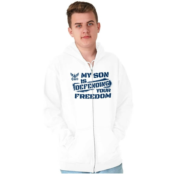 US Navy Logo Son Defending Freedom Unisex Plus Size Zip Hoodie Brisco Brands 2X