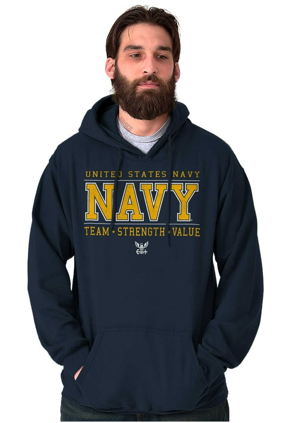 US Navy Logo Team Strength Value Hoodie Sweatshirt Women Men Brisco Brands M