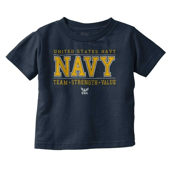 US Navy Logo Team Strength Value Toddler Boy Girl T Shirt Infant Toddler Brisco Brands 12M