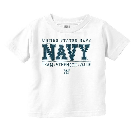 US Navy Logo Team Strength Value Toddler Boy Girl T Shirt Infant Toddler Brisco Brands 3T