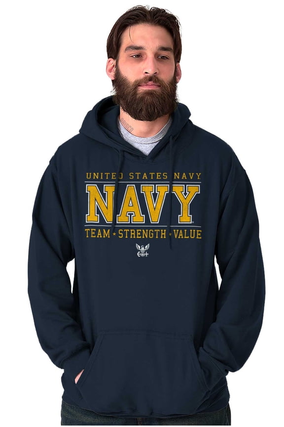 US Navy Logo Team Strength Value Unisex Plus Size Hoodie Brisco Brands 2X