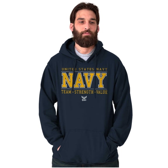 US Navy Logo Team Strength Value Unisex Plus Size Hoodie Brisco Brands 2X