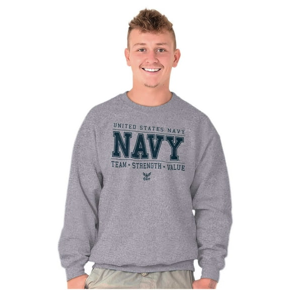 US Navy Logo Team Strength Value Unisex Plus Fleece Graphic Sweatshirt Brisco Brands 2X