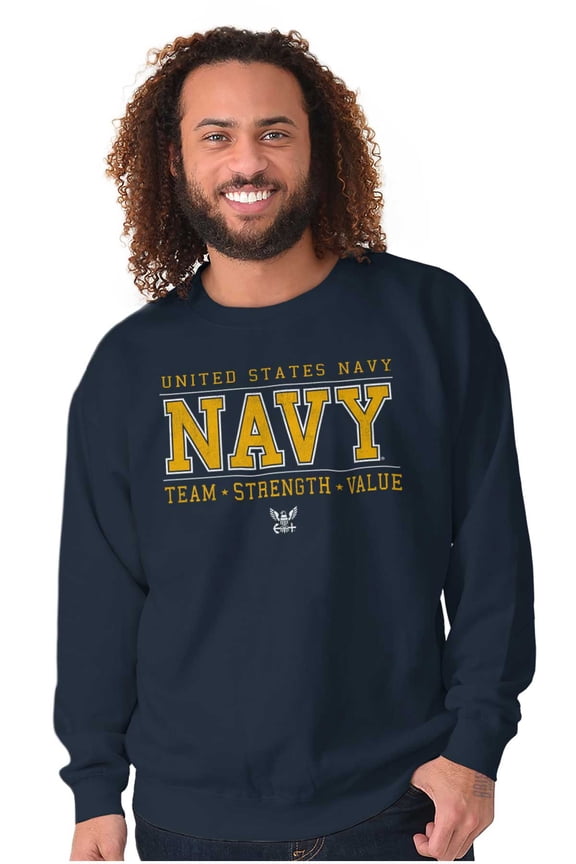 US Navy Logo Team Strength Value Unisex Plus Size Sweatshirt Brisco Brands 2X