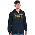 thumbnail image 1 of US Navy Logo Team Strength Value Unisex Plus Size Zip Hoodie Brisco Brands 2X, 1 of 5