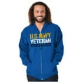 thumbnail image 1 of US Navy Logo Veteran Anchors Aweigh Unisex Plus Size Zip Hoodie Brisco Brands 3X, 1 of 5