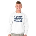 thumbnail image 1 of US Navy Logo Wife Defending Freedom Men's Big & Tall Crewneck Sweatshirt Brisco Brands 2X, 1 of 5