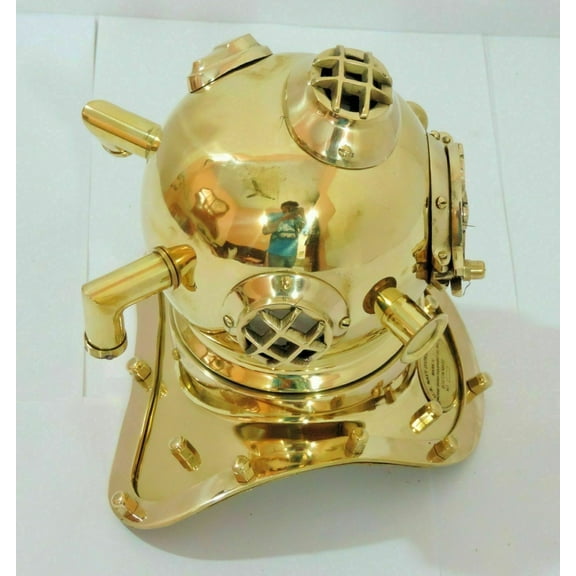 US Navy Mark V Scuba Divers Diving Helmet Full Brass Marine Vintage Collectible