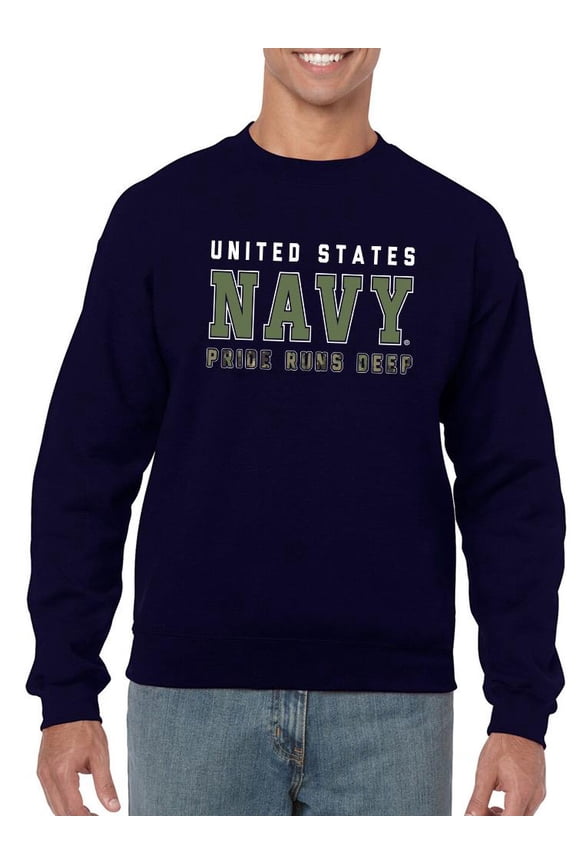 US Navy Mens Graphic Sweatshirt Navy - United States Navy Pride Cotton Blend Regular Fit