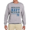 thumbnail image 1 of US Navy Mens Graphic Sweatshirt Sport Grey - Built In The Sea Cotton Blend Regular Fit, 1 of 4