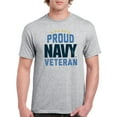 thumbnail image 1 of US Navy Mens Graphic Tee Sport Grey - Proud Navy Veteran 100% Cotton Regular Fit, 1 of 3