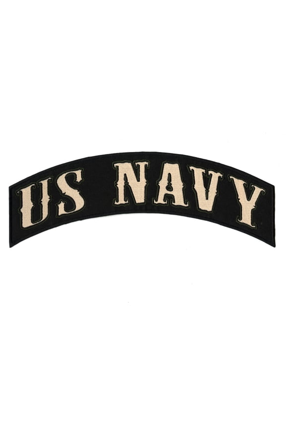 US Navy Military Top Rocker Patch 12" | Patriotic American Troops | Embroidered Iron On Large - by Nixon Thread Co.