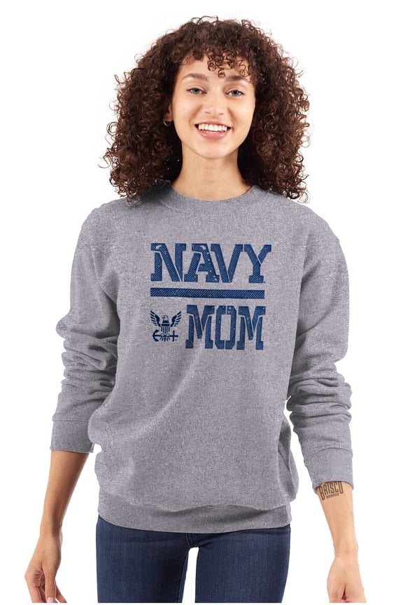 US Navy Mom Military Anchor Logo Women Plus Size Sweatshirt Brisco Brands 5X