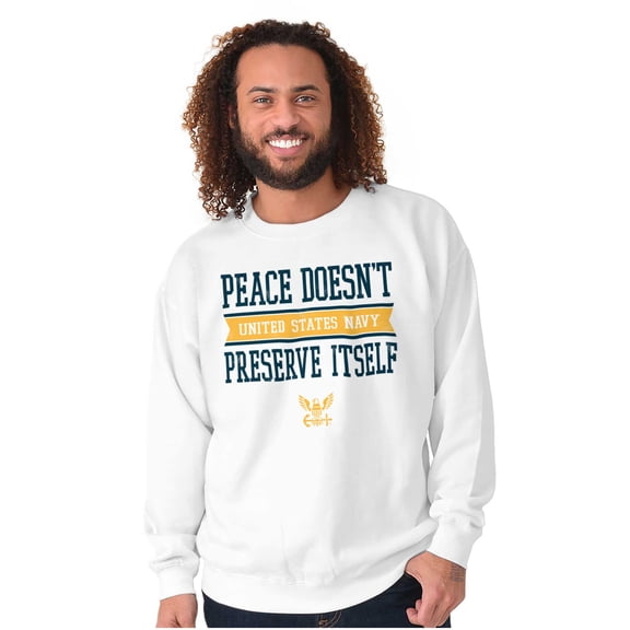 US Navy Peace Doesn’t Preserve Itself Unisex Plus Size Sweatshirt Brisco Brands 2X